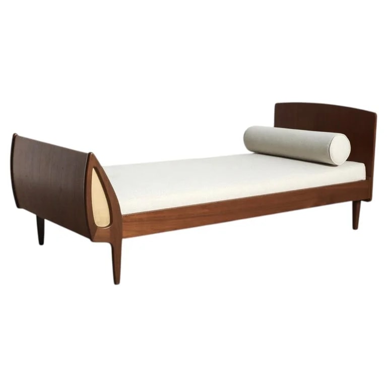 Olholm Mobelfabrik, Sigfred Omann — 1960s Danish Teak Bed By Sigfred Omann for Ølholm Møbelfabrik — Furniture — resale
