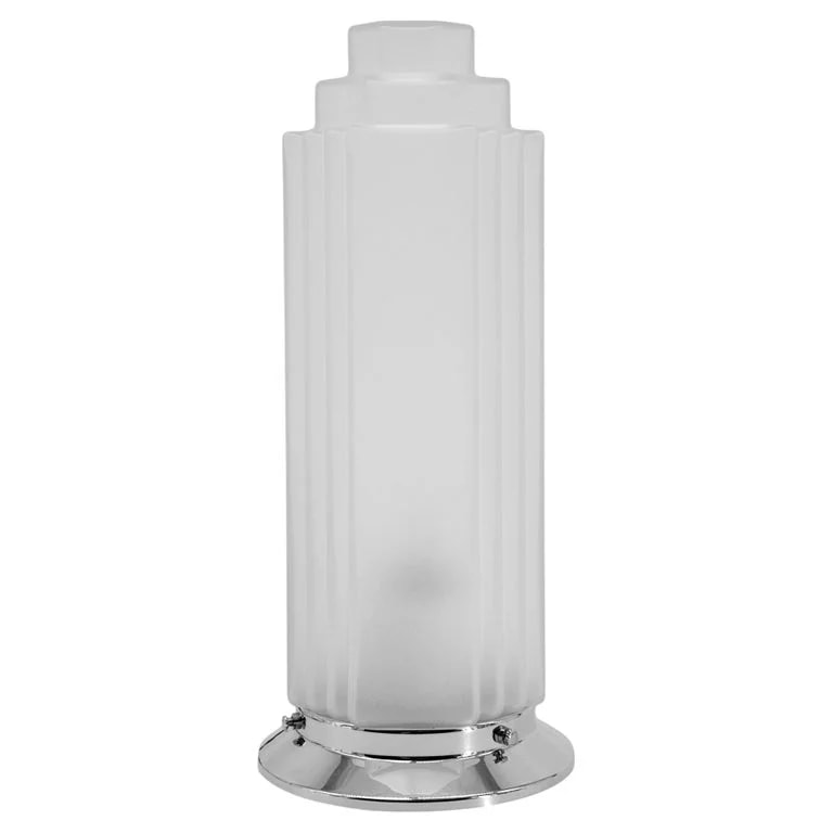 French Art Deco Skyscraper Lamp in Frosted and , France 1920 — Furniture — resale