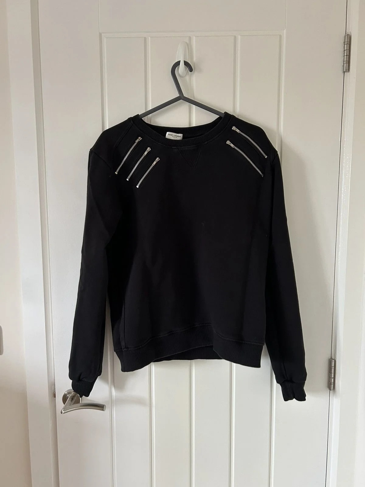 Saint Laurent — Saint Laurent Paris Five-Zip Sweatshirt — streetwear — resale