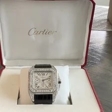 Cartier — Cartier Santos 100 ’s Auto Chronograph Date Diamond Bezel 100m Box — Watch — resale