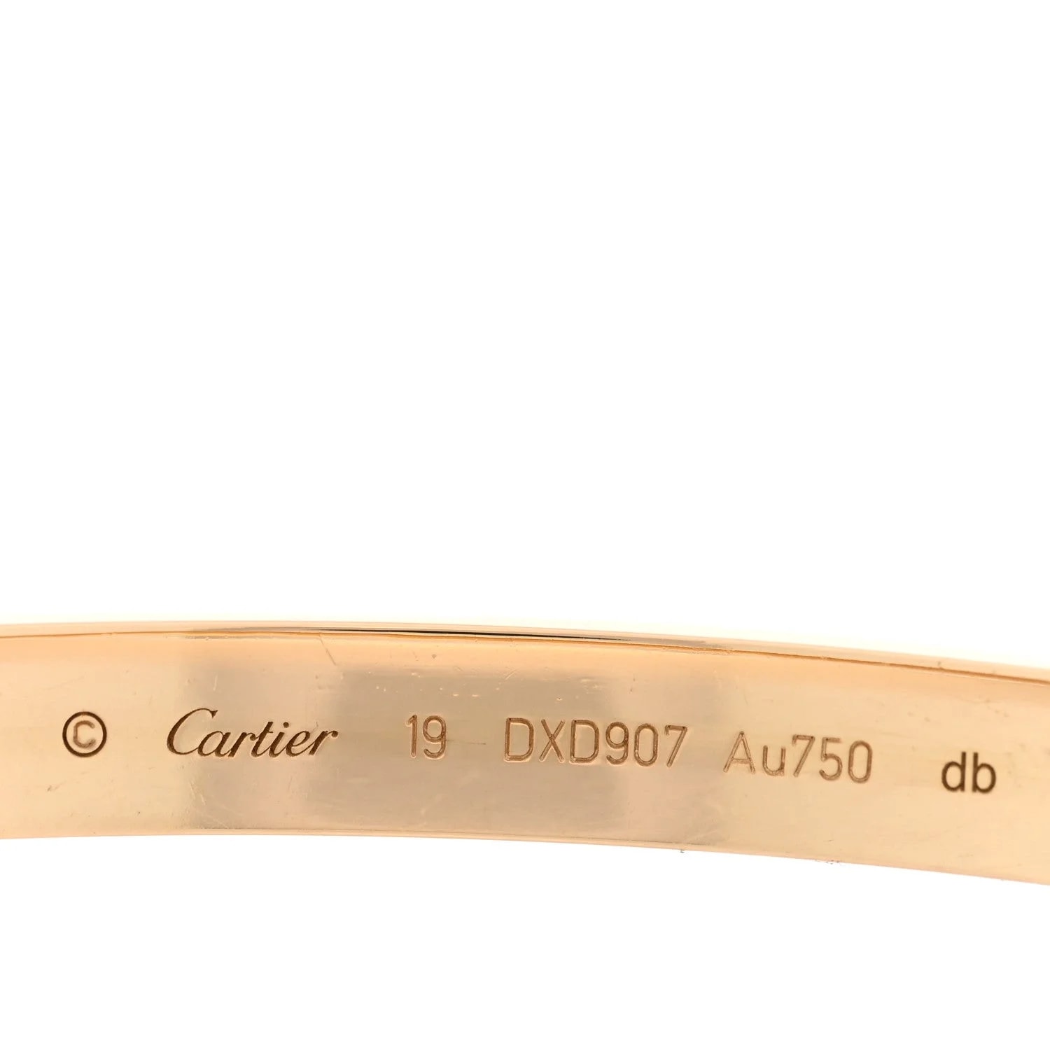 18K Yellow Gold Love Bracelet 19 3