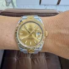 Rolex Datejust 41MM 126333 Champagne Dial Fluted Jubilee Gold Steel 2
