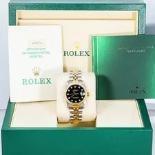 Rolex Datejust 31mm 68273 Black Dial 18k Gold Jubilee 3