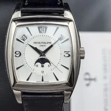 Patek Philippe — Patek Philippe Gondolo Calendario 5135G 18k White Gold Silver Dial Leather Strap — Watch — resale