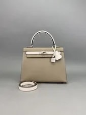 Hermes Kelly 25 HSS Asphalt/Nata Brushed Palladium Preowned B 2024 2