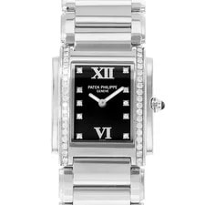 Patek Philippe — Patek Philippe Twenty 4 4910/10 25mm Black Roman Diamond Dial Steel — Watch — resale