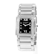 Patek Philippe Twenty 4 4910/10 25mm Black Roman Diamond Dial Steel 3
