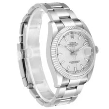 Rolex Datejust Steel White Gold Silver Diamond Dial 116234 3