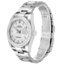 Rolex Datejust Steel White Gold Silver Diamond Dial 116234 4