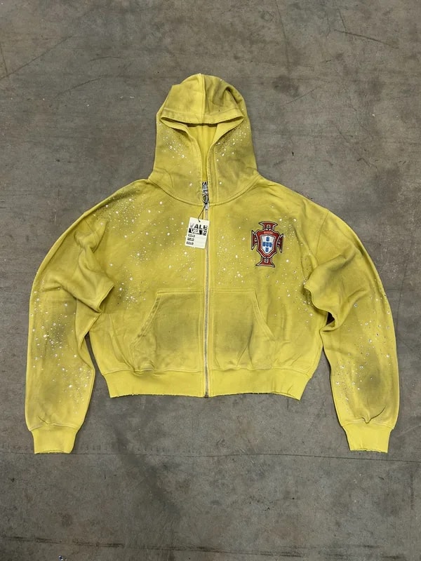 Vale Forever Valley Dreams Yellow Sun Cluster Zip Up Hoodie — streetwear — resale