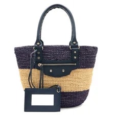 Balenciaga — Balenciaga Panier XS Straw Border 466498 Auth — Handbag — resale