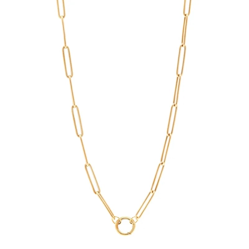 Foundrae — 18K Yellow Gold Classic Fob Open Clip Chain — Jewelry — resale