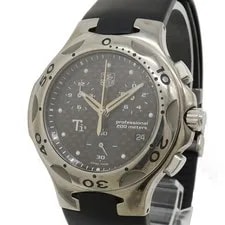 TAG Heuer Kirium Black Carbon Dial Chronograph Rubber Strap Titanium S QZ Qu 4