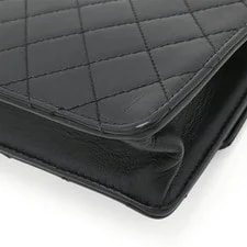 Chanel Matelass Coco Mark Clear Chain Flap Goat Skin Blac 3