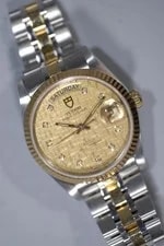 Tudor — Tudor Prince Date-Day 76213 Solid 18K Gold Bezel & Gold Links W Diamonds — Watch — resale