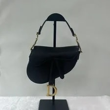 Auth Christian Dior Saddle Grained CD 3
