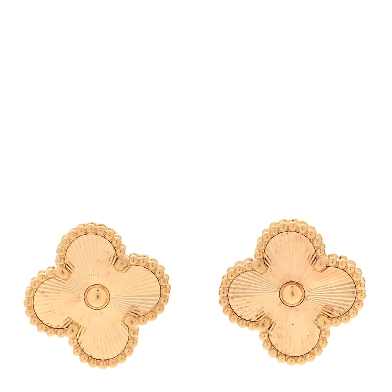 Van Cleef & Arpels — 18K Yellow Gold Guilloche Alhambra — Jewelry — resale