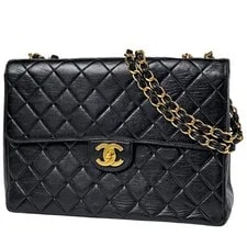 Chanel — Chanel Large Matelass Single Flap Chain Coco Mark W Chain B — Handbag — resale