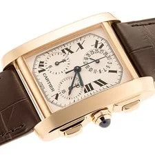 Cartier Tank Francaise Chrono Reflex W5000556 Yellow Gold 28mm Quartz #KMW2424 2