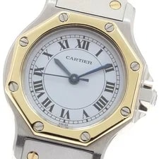Cartier — Cartier Santos Octagon SM YG Bezel White Dial Automatic Watch_966191 — Watch — resale