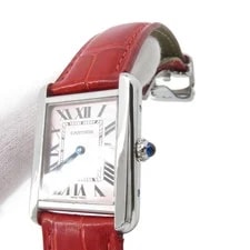 Cartier Tank W5200000 Stainless Steel / Leather 24.4mm Quartz 2000 #TZW1120 4