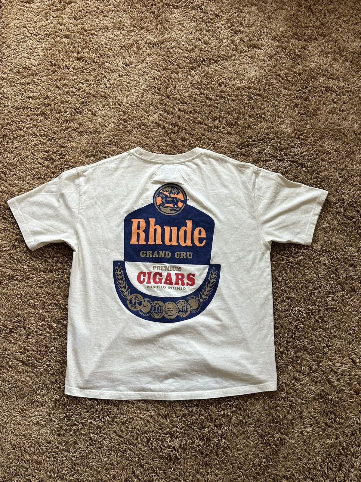 Rhude — Rhude Cigars Grand Cru Offwhite Tshirt M — streetwear — resale