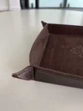 Authentic Patek Philippe Brown Leather Coin / Table Plate 3