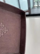Authentic Patek Philippe Brown Leather Coin / Table Plate 4