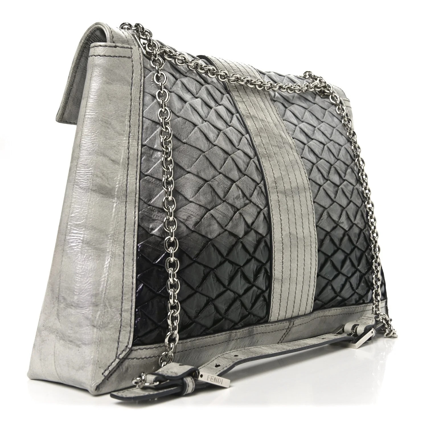 Iridescent Eelskin Maxi Chain Baguette 3