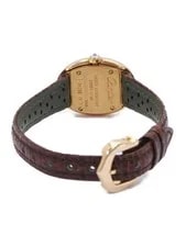 Cartier Baignoire WB520028 / 3099 Pink Gold Leather 18mm 2002 #TW034 3