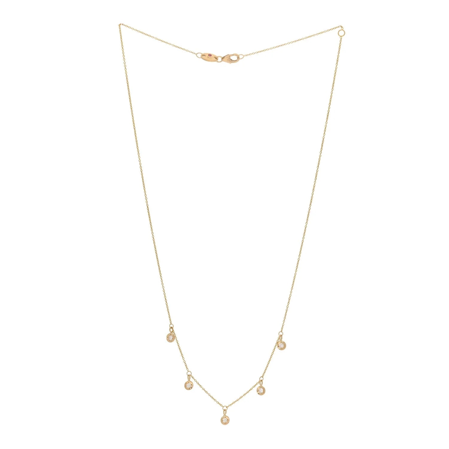 18K Yellow Gold Diamonds By the Inch Dangling Five Station 3