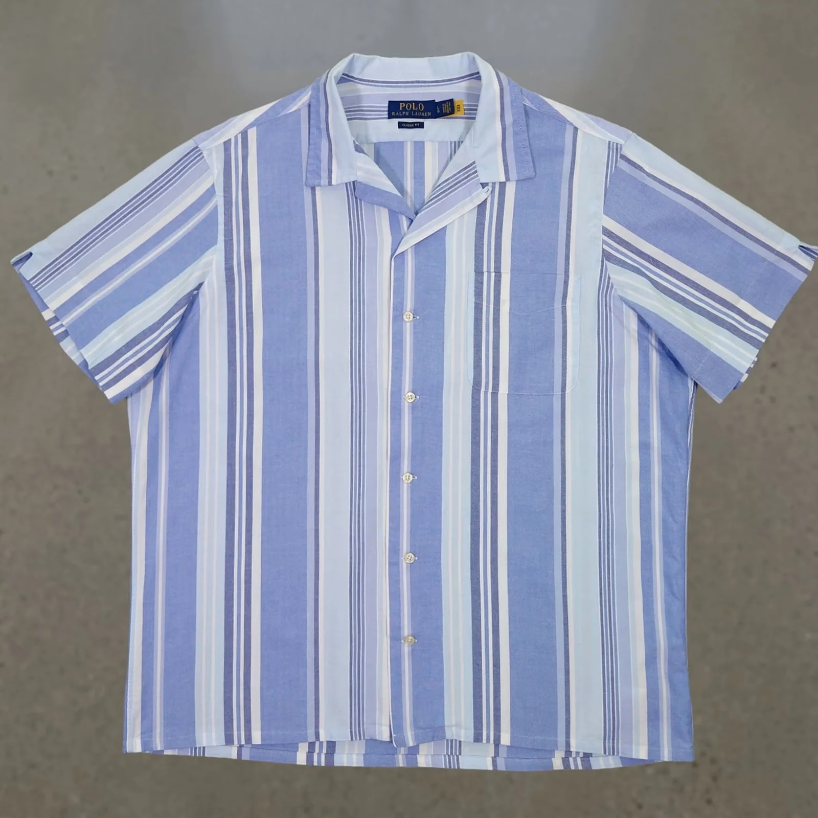 Polo Ralph Lauren — Polo Ralph Lauren Camp Shirt ’s Large Striped Classic Fit — streetwear — resale
