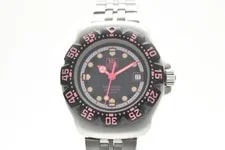 [Exc+5] TAG Heuer Formula 1 377.508 Quartz Black Pink Dial Japan 2