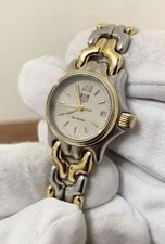 【Near 】Tag Heuer S/el S05.008M Date Beige Gold Silver Quartz 3