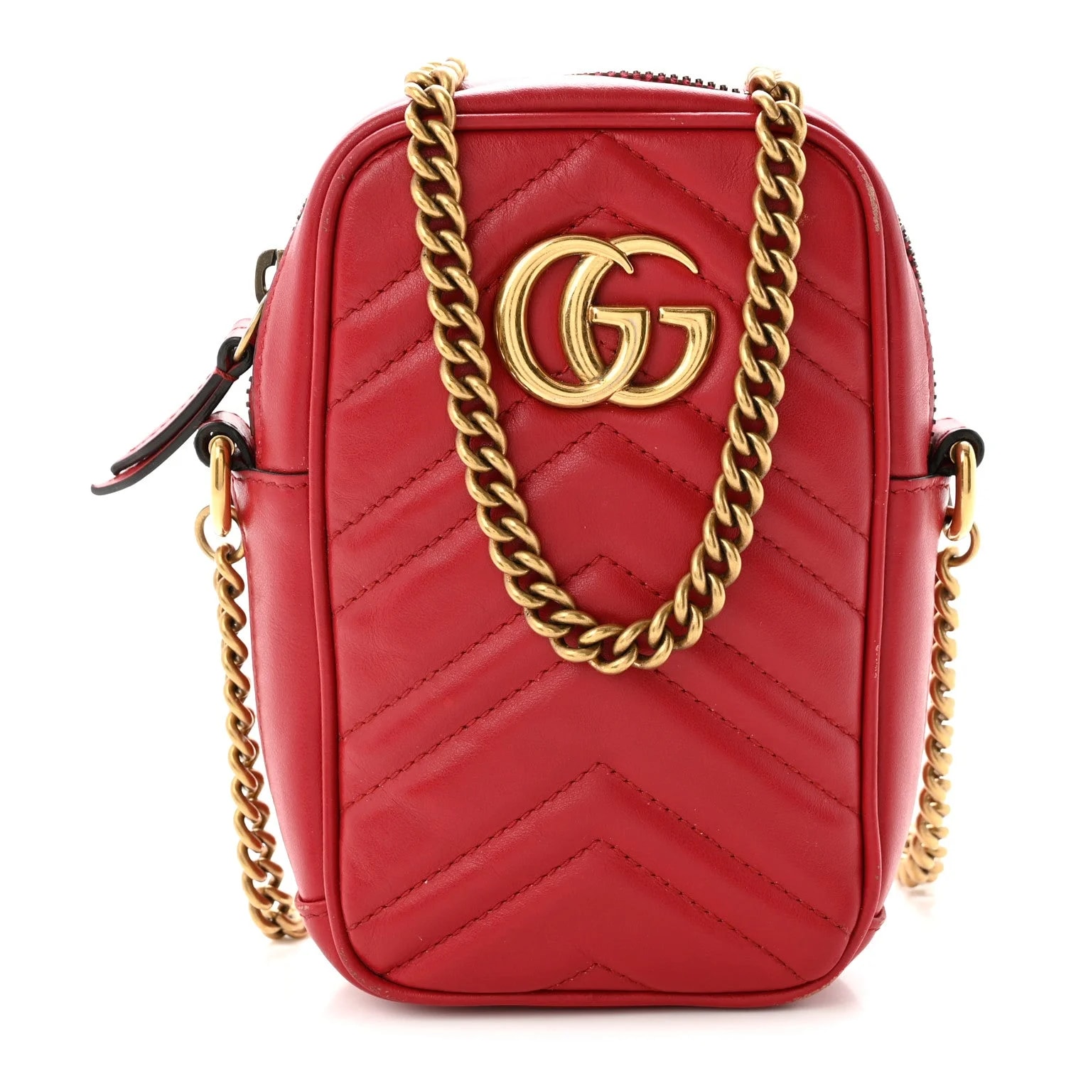 Gucci — Matelasse Mini GG Marmont Crossbody Hibiscus — Handbag — resale