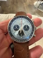 Breitling Navitimer B01 Chronograph 43 Ice Blue AB0138241C1P1 + Extra BrownStrap 3