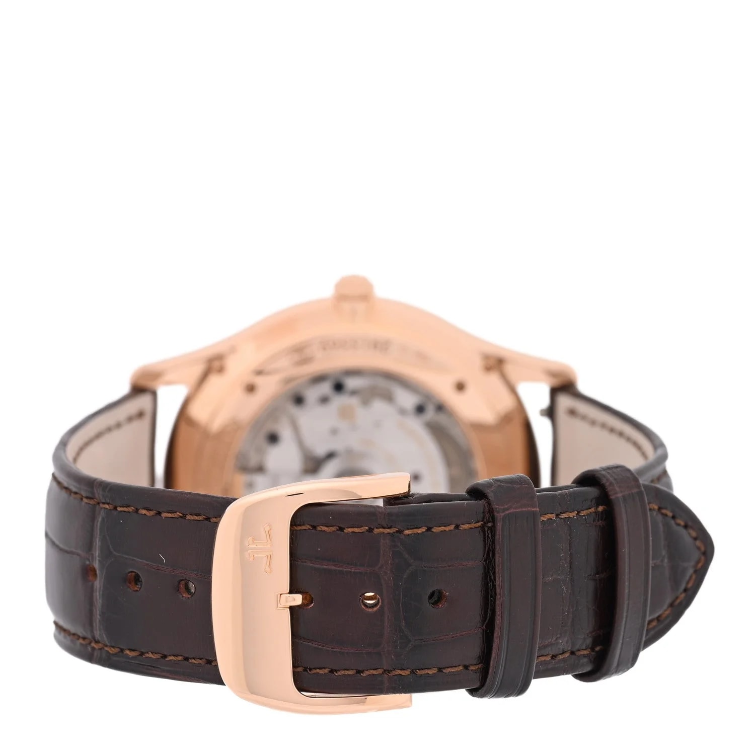 18K Pink Gold Alligator 39mm Master Ultra Thin Perpetual Calendar Automatic Beige Q1303520 3