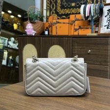Gucci GG Marmont Spring Clip Flap Quilted V Mini - Excellent #1HISZTO 2