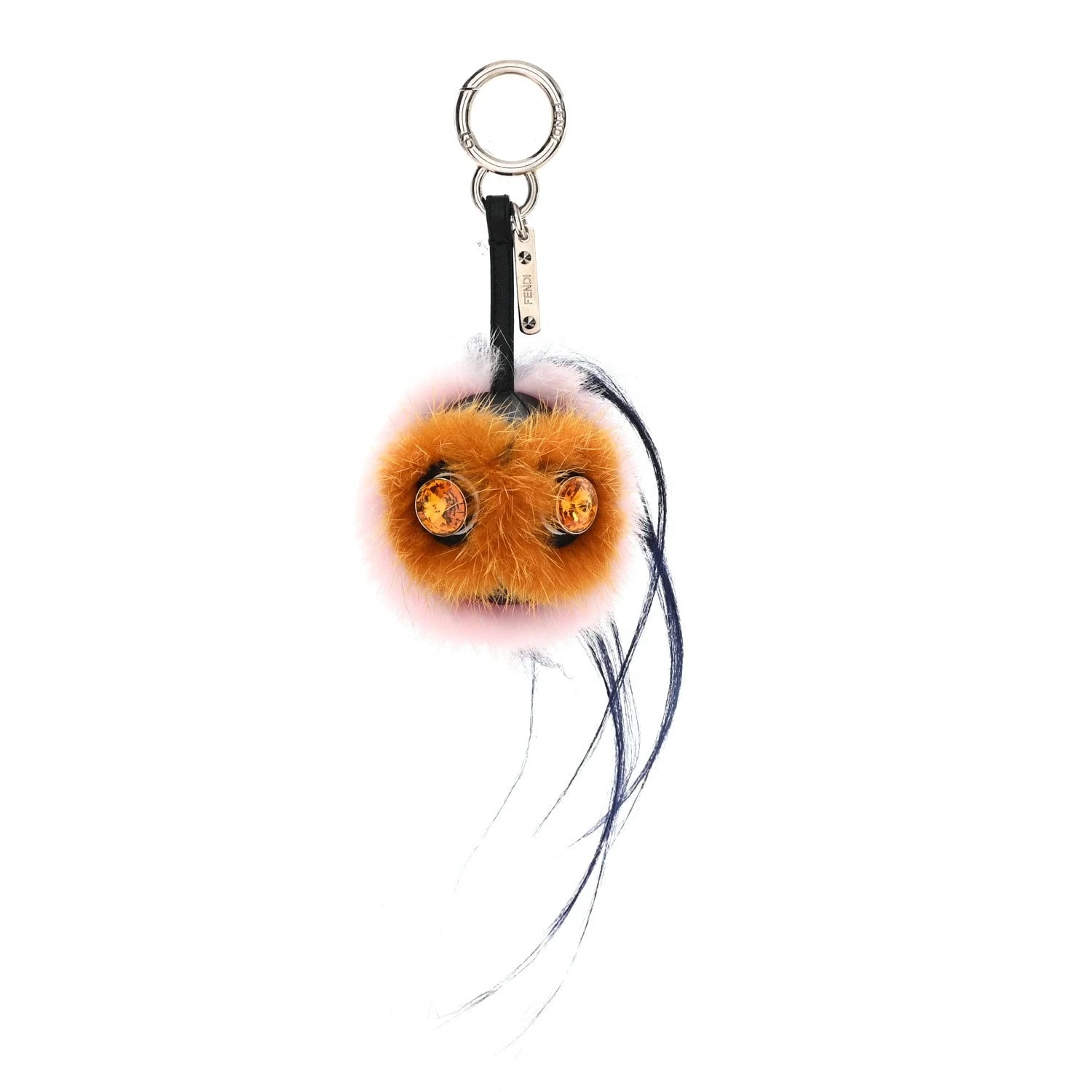 Fendi — Shiny Mink Fox Fur QuTweet Dazzling Bag Bug Charm — Accessory — resale