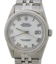 Rolex Datejust 16234 Stainless Steel & 18K White Gold White Roman Dial 2