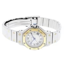 Cartier Santos Octagon SM W2001683 YG Combi Date Quartz 3