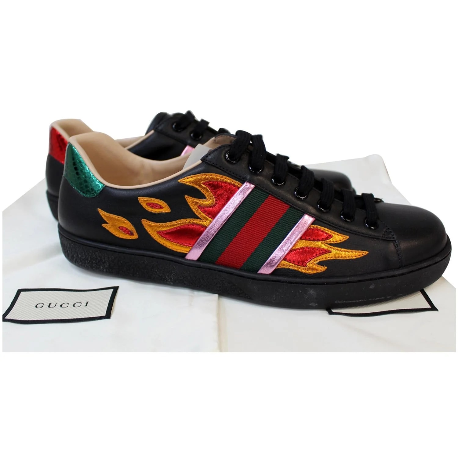 Gucci Ace Low-Top Flames 440724 US 4