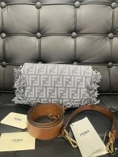 Fendi Baguette Medium Fringe Textile Strap 2