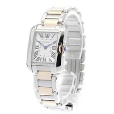 Cartier — Cartier Tank Anglesme SM W5310046 23mm SS/K18YG Quartz Silver Dial #C234 — Watch — resale