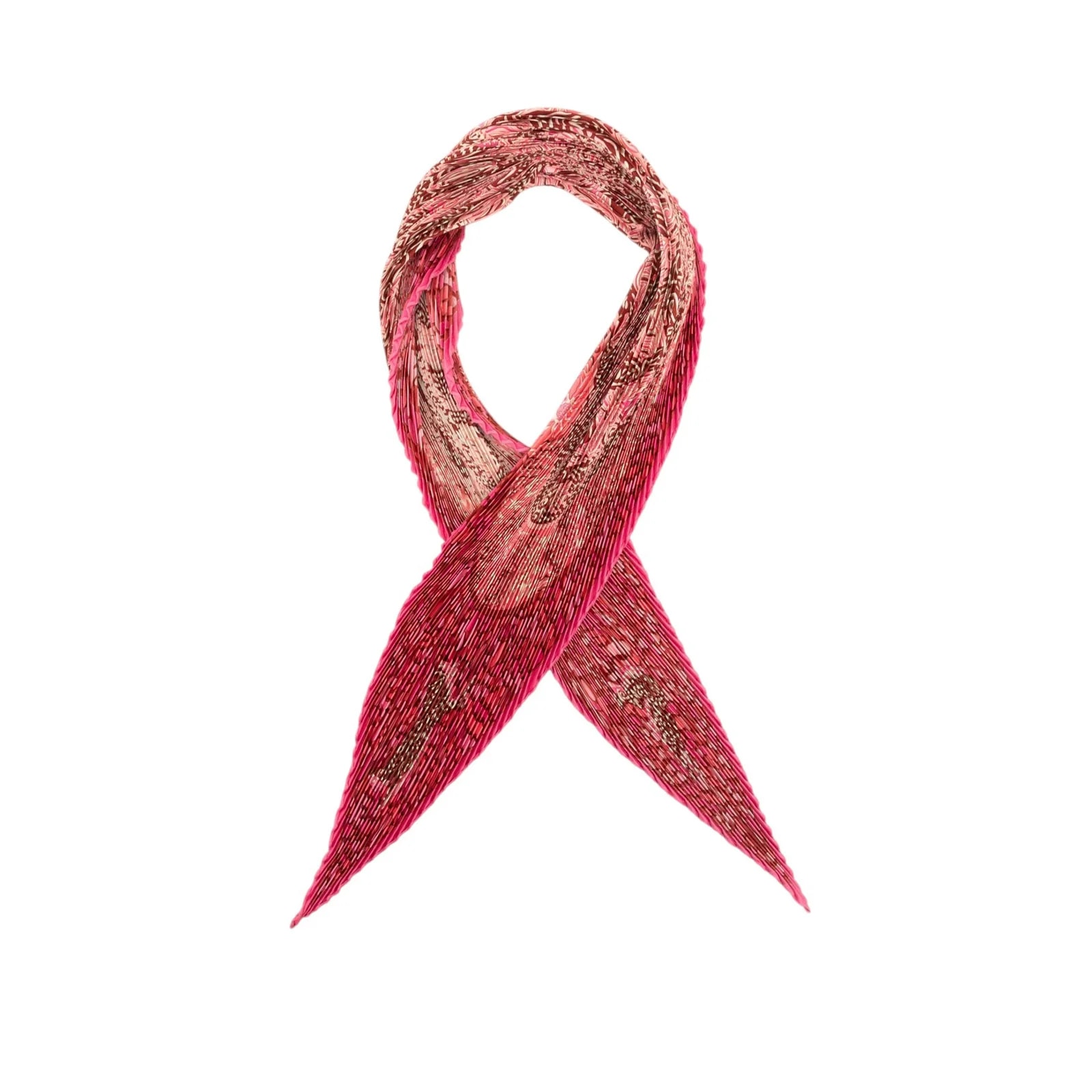 Hermès — La Legende du Poisson Corail Pleated Scarf — Accessory — resale