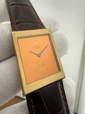 Rolex Cellini 18K Yellow Gold Orange Mirror Dial Manual 25x33mm 2
