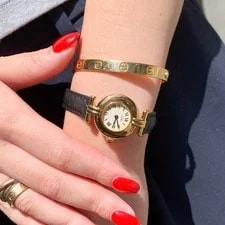 Cartier Masto Corise Roman Dial Gold Watches 4