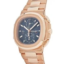 Patek Philippe Nautilus 5990/1R-001 Travel Time Chronograph Rose Gold Blue Dial 4