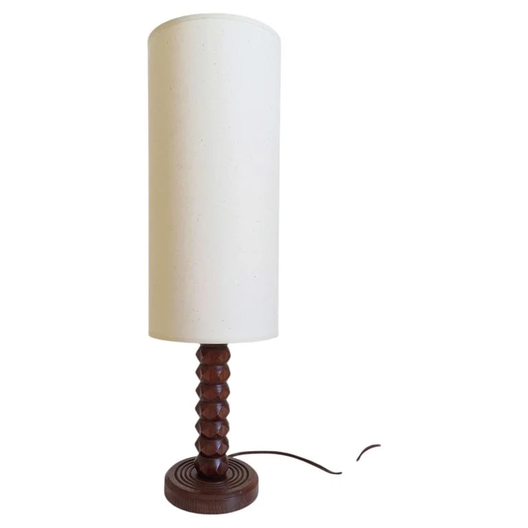 Charles Dudouyt — Art Deco Wooden Lamp By Charles Dudouyt , France, Circa 1930s — Furniture — resale