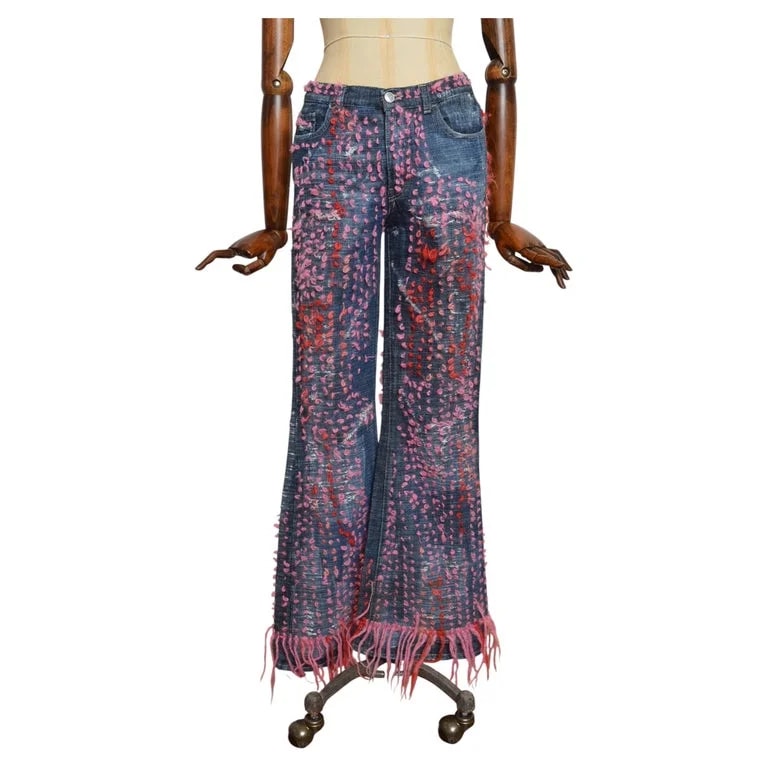 2000’s Avant Guard Fringed Low Rise Flared Jeans — Clothing — resale